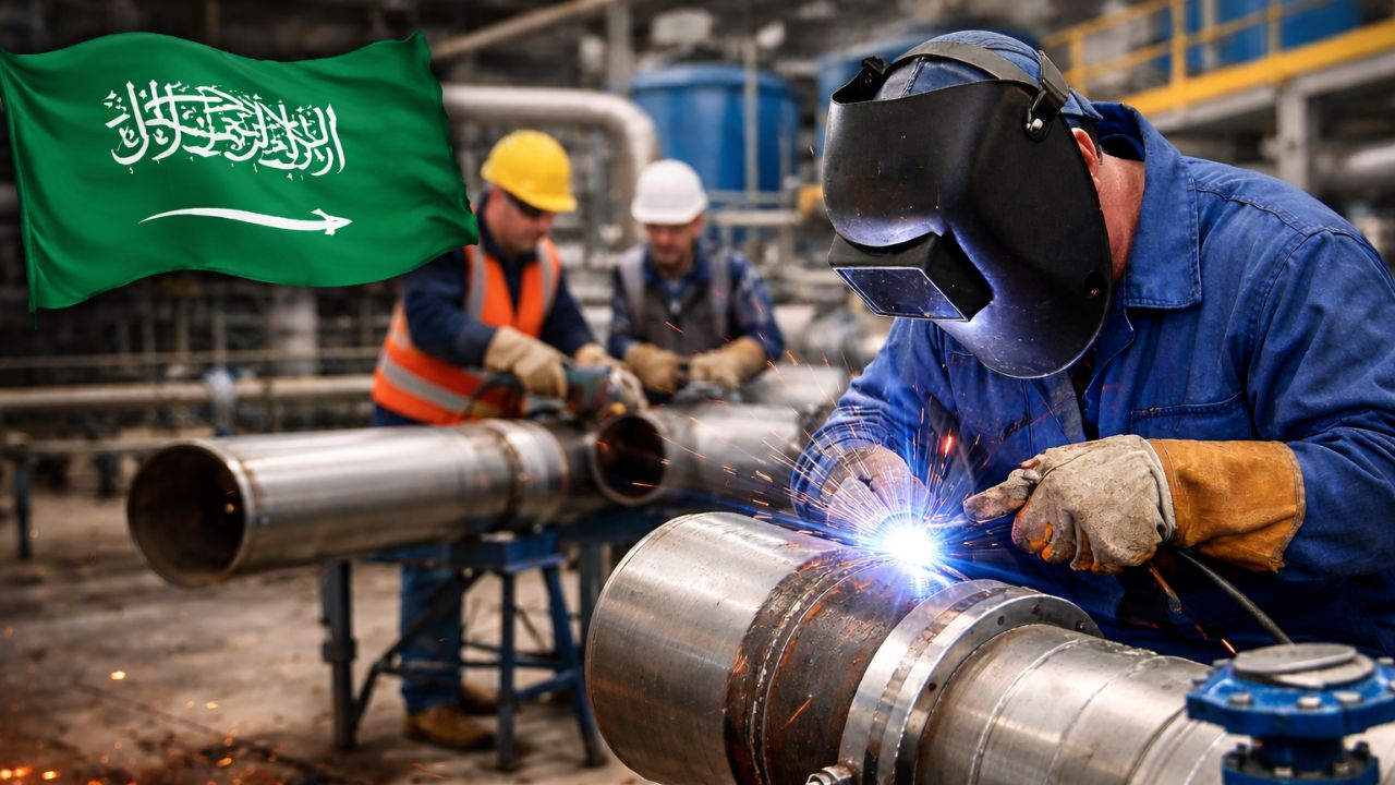 Welding work in Saudi Arabia 